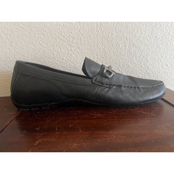 Aldo Orlovoflexx Mens Leather Loafers Driving Shoe Black Sz 10.5 Silver Horsebit - Picture 8 of 16